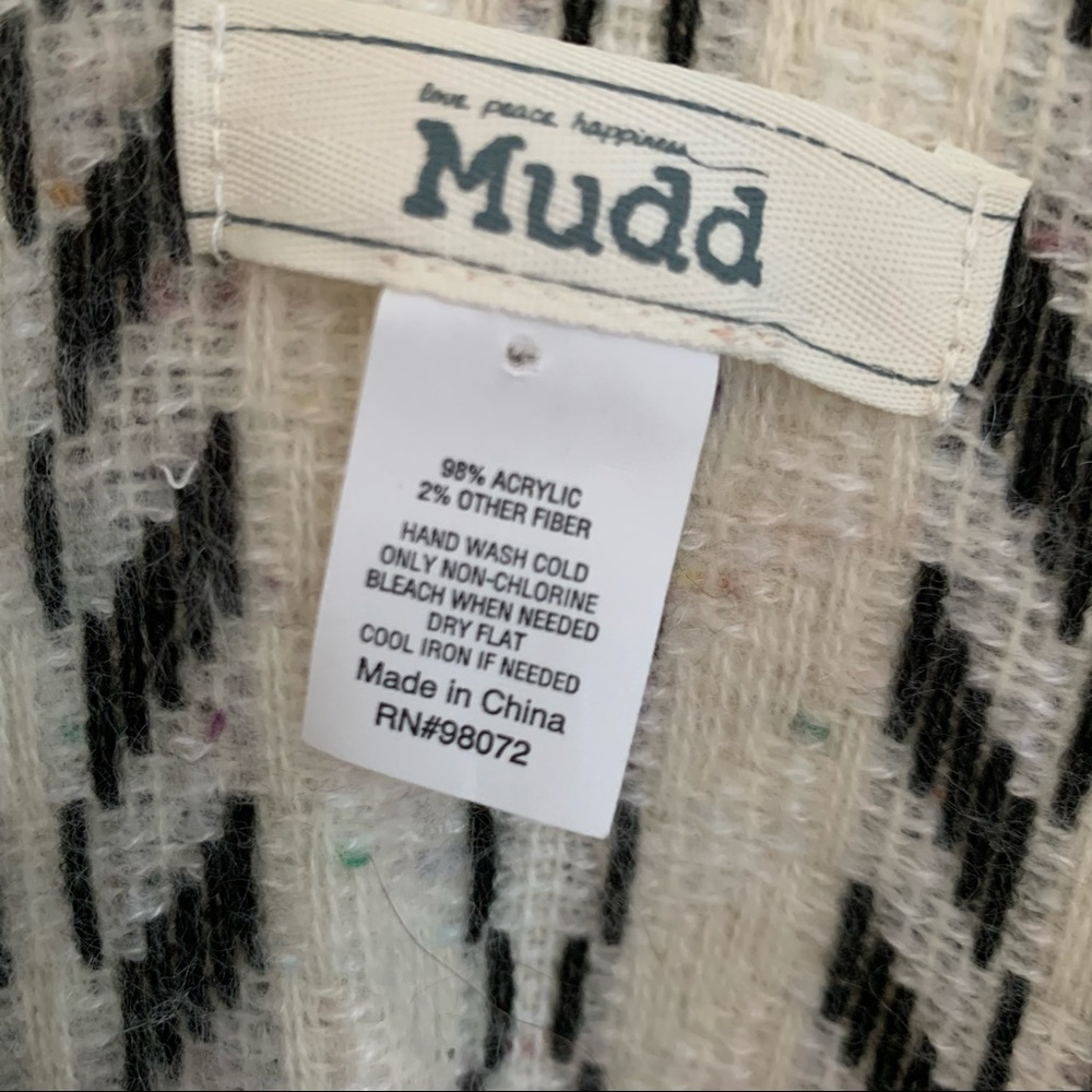 Mudd lightweight kimono white blackfringe - Picture 3 of 9